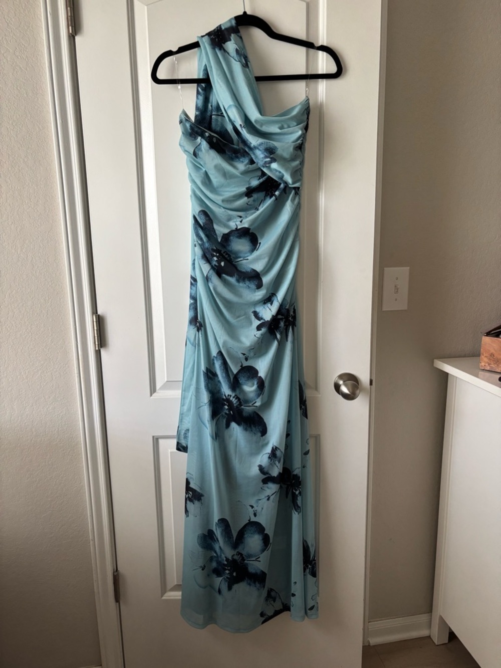 Peppermayo Songbird Blue Floral One-Shoulder Maxi Dress - Picture 2 of 5